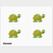 Sticker Rectangulaire Tortue caricaturale (Feuille)
