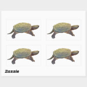Sticker Rectangulaire Tortue commune - Chelydra serpentina (Feuille)