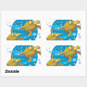 Sticker Rectangulaire Tortues marines (Feuille)