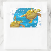 Sticker Rectangulaire Tortues marines (Sac)