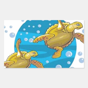 Sticker Rectangulaire Tortues marines