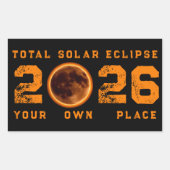 Sticker Rectangulaire Total Solar Eclipse 2026 (Devant)