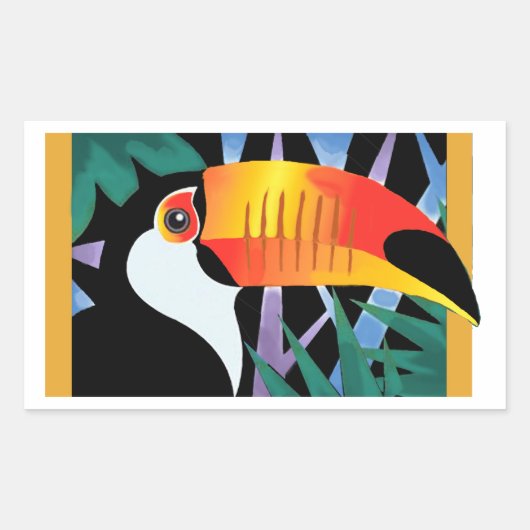 Sticker Rectangulaire Toucan Tango (Devant)