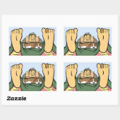 Sticker Rectangulaire Toucher Basset Conforter un dessin d'ami malade (Feuille)