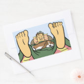 Sticker Rectangulaire Toucher Basset Conforter un dessin d'ami malade (Enveloppe)