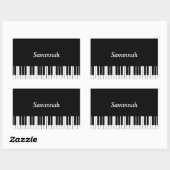 Sticker Rectangulaire Touches de Clavier de Piano, Noires et Blanches (Feuille)