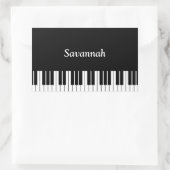 Sticker Rectangulaire Touches de Clavier de Piano, Noires et Blanches (Sac)
