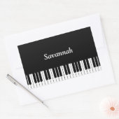 Sticker Rectangulaire Touches de Clavier de Piano, Noires et Blanches (Enveloppe)
