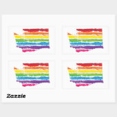 Sticker Rectangulaire touches de couleurs de washington (Feuille)