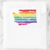 Sticker Rectangulaire touches de couleurs de washington (Sac)