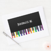 Sticker Rectangulaire Touches de piano arc-en-ciel (Enveloppe)