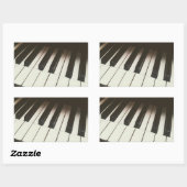 Sticker Rectangulaire Touches de piano - Photographie noir et blanc élég (Feuille)