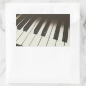 Sticker Rectangulaire Touches de piano - Photographie noir et blanc élég (Sac)
