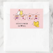 Sticker Rectangulaire Toujours & Éternellement Drapeau Lesbien Coucher d (Sac)