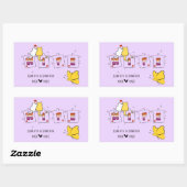 Sticker Rectangulaire Toujours & Éternellement Drapeau Lesbien Coucher d (Feuille)