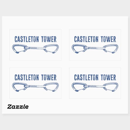 Sticker Rectangulaire Tour Castleton Escalade Quickdraw (Feuille)