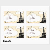 Sticker Rectangulaire Tour Eiffel aux nuages (Feuille)