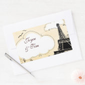 Sticker Rectangulaire Tour Eiffel aux nuages (Enveloppe)