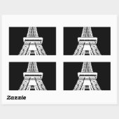 Sticker Rectangulaire Tour Eiffel noir blanc (Feuille)
