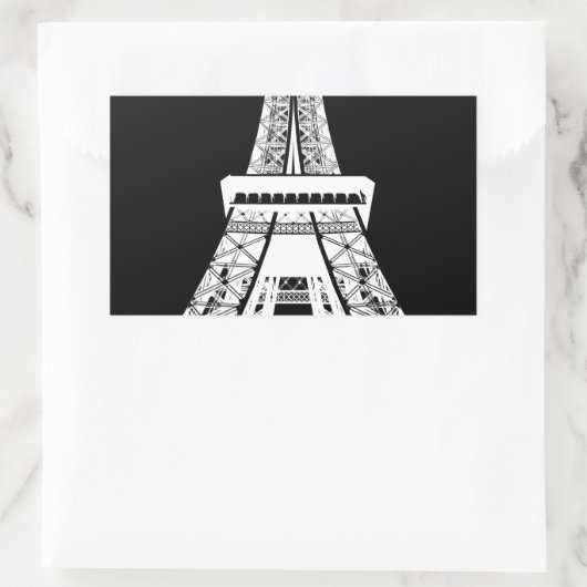 Sticker Rectangulaire Tour Eiffel noir blanc (Sac)