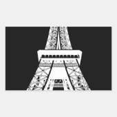 Sticker Rectangulaire Tour Eiffel noir blanc (Devant)