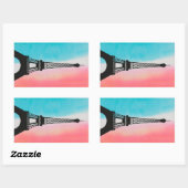 Sticker Rectangulaire Tour Eiffel, Paris (Feuille)