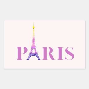 Sticker Rectangulaire Tour Eiffel-Paris-Vibrant et Coloré-