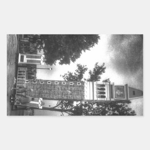 STICKER RECTANGULAIRE TOUR NOIRE ET BLANCHE
