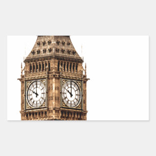 Sticker Rectangulaire Tour Sepia Big Ben