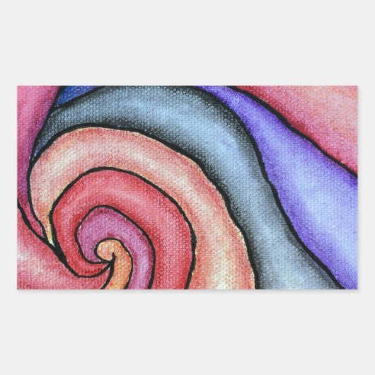 Sticker Rectangulaire Tourbillon d'aquarelle (Devant)