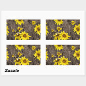 Sticker Rectangulaire Tournesol dans la Montagne Rocheuse (Feuille)