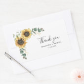 Sticker Rectangulaire Tournesol floral Merci Mariage (Enveloppe)