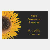 Sticker Rectangulaire Tournesol Jaune Arrière - plan Noir Pays Rustique (Devant)