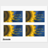 Sticker Rectangulaire Tournesol jaune sur mariage bleu Enregistrer la da (Feuille)