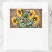 Sticker Rectangulaire Tournesol Papillons Rustic Barque (Sac)
