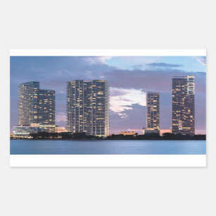 Sticker Rectangulaire Tours de condominium au bord de mer à Miami
