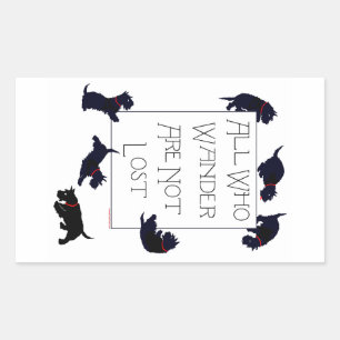 Sticker Rectangulaire Tous ceux qui errent... les Scotties aussi!