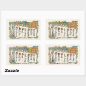 Sticker Rectangulaire Tous mes vœux pour Noël (Feuille)