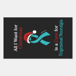 Sticker Rectangulaire Tout ce que je veux pour Noël/Casquette...TN Stic