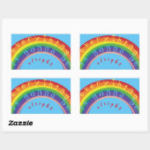Sticker Rectangulaire "Tout ira bien" Rainbow Blue (Feuille)