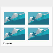 Sticker Rectangulaire Tout le ski de montagne (Feuille)