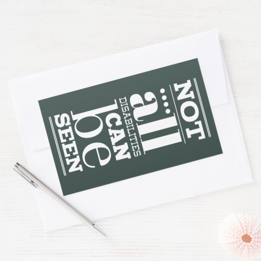 Sticker Rectangulaire Toutes les déficiences ne sont pas visibles (Enveloppe)