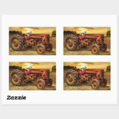 Sticker Rectangulaire Traceur de la ferme rouge (Feuille)
