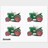 STICKER RECTANGULAIRE TRACTEUR ANTIQUE (Feuille)
