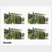 Sticker Rectangulaire tracteur vintage (Feuille)