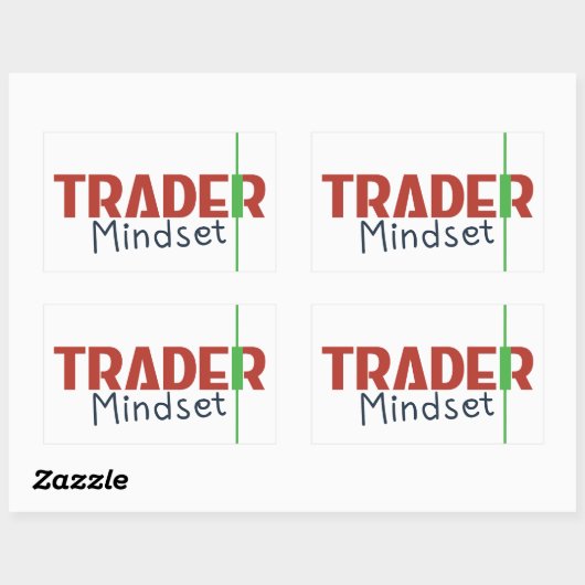 Sticker Rectangulaire Trader Mindset – Discipline Focus & Trading Psycho (Feuille)