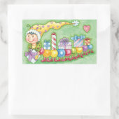 Sticker Rectangulaire Train à chenille de Noël avec présentoirs (Sac)