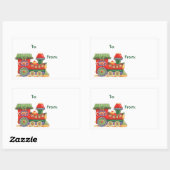 Sticker Rectangulaire Train - Balises cadeaux (Feuille)