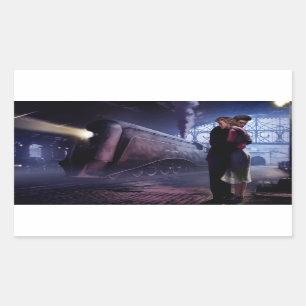 Sticker Rectangulaire Train bleu