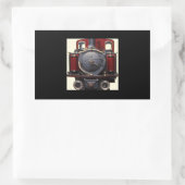 Sticker Rectangulaire Train Bleu Et Rouge (Sac)